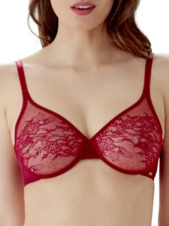 Gossard Glossies Lace Sheer Moulded Bra - Bordeaux -FREYA Shop braforme gossard lingerie glossies lace bra 13001 bor f1