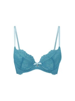 Gossard Superboost Lace Padded Plunge Bra - Ocean Blue -FREYA Shop braforme gossard lingerie superboost lace 7711 ocb ocean blue pf