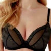 Gossard Sheer Stripe Padded Plunge Bra - Black -FREYA Shop braforme gossard sheer stripe padded plunge bra 18801 blk black f