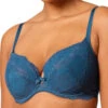 Gossard Superboost Lace Padded Plunge Bra - Deep Teal -FREYA Shop braforme gossard superboost lace 7711 DET f