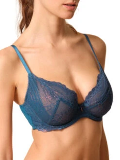 Gossard Superboost Lace Plunge Bra - Deep Teal -FREYA Shop braforme gossard superboost lace 7725 DET 2s