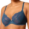Gossard Superboost Lace Plunge Bra - Deep Teal -FREYA Shop braforme gossard superboost lace 7725 DET f