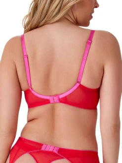 Gossard Superboost Lace Padded Plunge Bra - Rose Red -FREYA Shop braforme gossard superboost lace web 7711 RRD 2b
