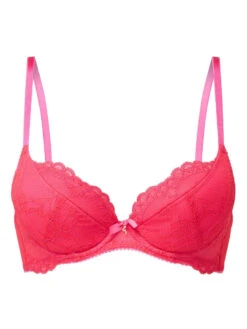 Gossard Superboost Lace Padded Plunge Bra - Rose Red -FREYA Shop braforme gossard superboost lace web 7711 RRD cf