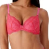 Gossard Superboost Lace Padded Plunge Bra - Rose Red