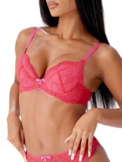 Gossard Superboost Lace Padded Plunge Bra - Rose Red -FREYA Shop braforme gossard superboost lace web 7711 RRD s