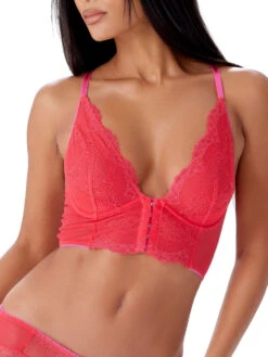 Gossard Superboost Lace Deep V Bralette - Rose Red