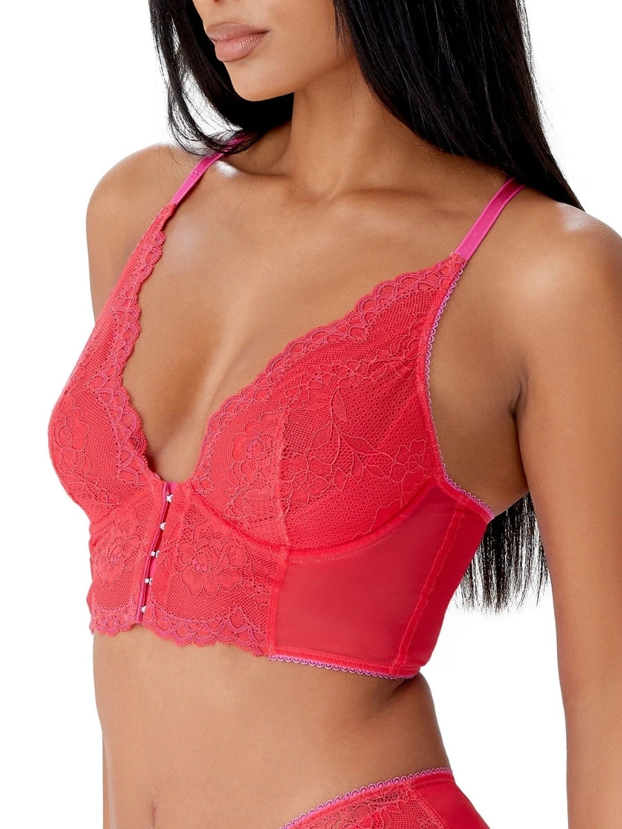 Gossard Superboost Lace Deep V Bralette - Rose Red 5 Gossard Superboost Lace Deep V Bralette - Rose Red - Image 3
