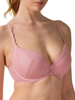 Gossard Vintage Romance Padded Plunge Bra - Soft Pink -FREYA Shop braforme gossard vintage romance 22201 SPI 2s