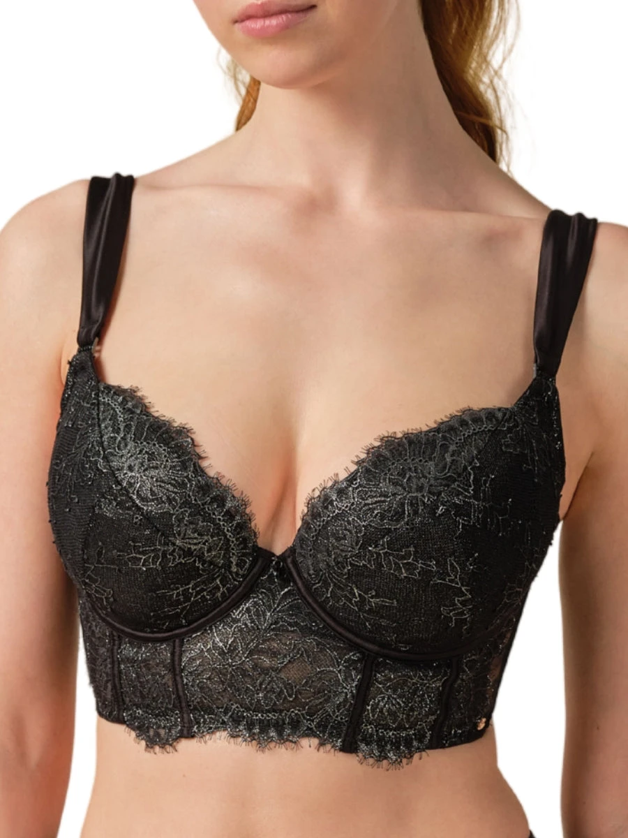 Gossard VIP Intrigue Padded Longline Bra - Black 3 Gossard VIP Intrigue Padded Longline Bra - Black