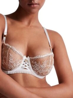 Aubade Tresor Infini Half Cup Bra - White Wind 14 Aubade Tresor Infini Half Cup Bra - White Wind -FREYA Shop braforme lingerie aubade tresnor infini whiw white wind idf14 fc