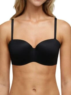 Chantelle Easy Feel Norah Bandeau T-Shirt Bra - Black -FREYA Shop braforme lingerie chantelle easy feel femilet norah c13f50 011 black f