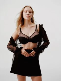 Chantelle Norah Chic Covering Moulded Bra - Black -FREYA Shop braforme lingerie chantelle norah chic c16m10 011 ls