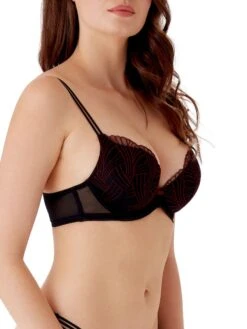 Gossard Illusion Plunge Bra - Black/Red -FREYA Shop braforme lingerie gossard illusion plunge bra 18401 s