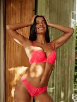 Gossard Superboost Lace Plunge Bra - Diva Pink -FREYA Shop braforme lingerie gossard superboost lace bra 7725 dvp diva pink ls1