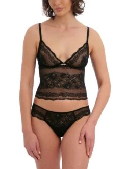 Wacoal Ravissant Bralette - Black -FREYA Shop braforme lingerie wacoal ravissant longline bralette we600512 black full