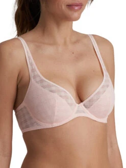 MARIE JO Jereme Half Padded Plunge Bra - Glossy Pink -FREYA Shop braforme marie jo jereme 0122395 GLP s