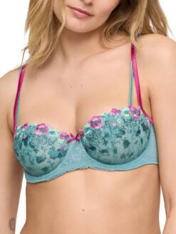 MARIE JO Lizelot Vertical Seam Balcony Bra - Bali Green