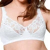Naturana Lace Wireless Cotton Bra - White -FREYA Shop braforme naturana aw20 soft cup bra wide straps 5204 300 white f