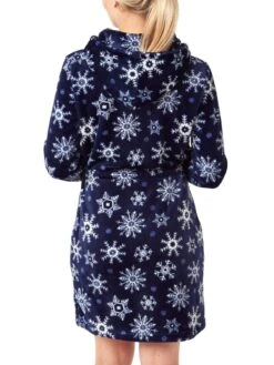 Printed Fleece Robe -FREYA Shop braforme nightwear 38094 navy blue b bd329af9 ab0f 4623 96a1 e5c3f7c96008