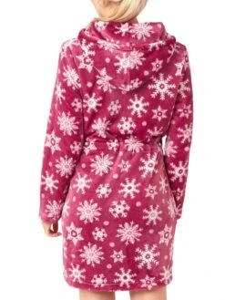 Printed Fleece Robe -FREYA Shop braforme nightwear 38094 rose wine b a40a9235 fa2a 46e4 bfe4 c3973eb05914