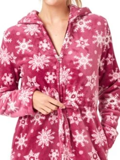 Printed Fleece Robe -FREYA Shop braforme nightwear 38094 rose wine close 3ed02034 c64b 4dff aeab 0597d175b16a