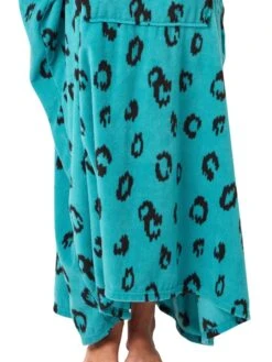 Bold Animal Print Fleece Poncho -FREYA Shop braforme nightwear 38314 teal bottom
