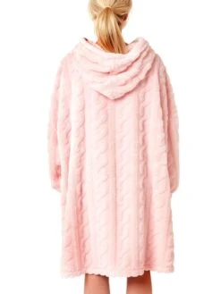 Cable Knit Fleece Poncho -FREYA Shop braforme nightwear 38582 pink b