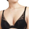 Passionata Thelma Plunge T-Shirt Bra - Black -FREYA Shop braforme p43h90 011 b75 thelma t shirt underwired plunge bra f