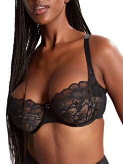 Panache Allure Balcony Bra - Black/Latte