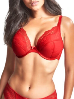 Panache Ana High Apex Plunge Bra - Salsa Red