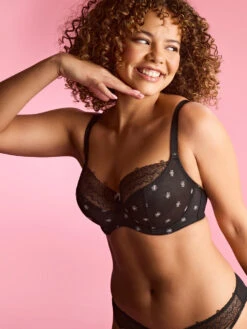 Panache Blossom Balcony Bra - Black -FREYA Shop braforme panache blossom 10581 013 2l