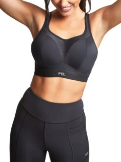 Panache Boundless Non Wired Racerback Sports Bra - Black -FREYA Shop braforme panache boundless 7341B 013 2f