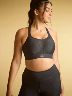 Panache Boundless Non Wired Racerback Sports Bra - Black -FREYA Shop braforme panache boundless 7341B 013 5l