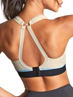 Panache Boundless Non Wired Racerback Sports Bra - Chalk/Black -FREYA Shop braforme panache boundless 7341M B16 2b