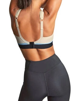 Panache Boundless Non Wired Racerback Sports Bra - Chalk/Black -FREYA Shop braforme panache boundless 7341M B16 3b