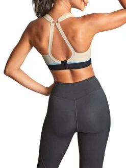 Panache Boundless Non Wired Racerback Sports Bra - Chalk/Black -FREYA Shop braforme panache boundless 7341M B16 4b