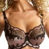 Panache Clara Full Cup Bra - Black/Pink