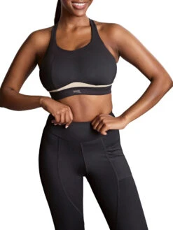 Panache Freedom Non Wired Racerback Sports Bra - Black/Chalk -FREYA Shop braforme panache freedom 7344 B03 2f