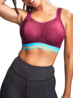 Panache Boundless Non Wired Racerback Sports Bra - Cranberry -FREYA Shop braforme panache non wired sport 7341B CRA 2f