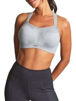 Panache Power Wired Racerback Sports Bra - Grey Marl -FREYA Shop braforme panache power 5021 426 2f