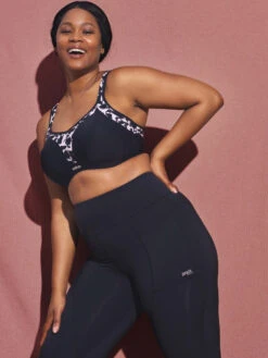 Activate Wired Racerback Sports Bra - Mono Print -FREYA Shop braforme panache sculptresse activate sports 9441 MOP l