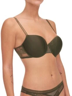 Passionata Maddie Half Cup Memory Bra - Khaki -FREYA Shop braforme passionata by chantelle lingerie bra maddie 079 khaki p47h90 s