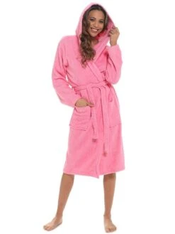Cotton Hooded Towelling Robe 14 Cotton Hooded Towelling Robe -FREYA Shop braforme rjm nightwear robe dressing gown ln587 pink f1