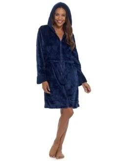Hooded Robe -FREYA Shop braforme rjm nightwear robe ln1398 navy f