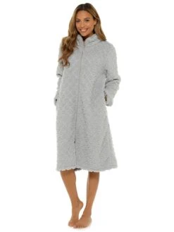 Fleece Housecoat -FREYA Shop braforme rjm nightwear robe ln1440 grey f