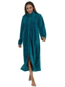 Fleece Housecoat -FREYA Shop braforme rjm nightwear robe ln334 teal f