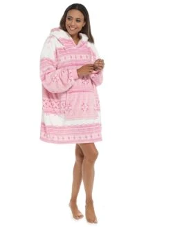 Snuggle Hoodie -FREYA Shop braforme rjm nightwear snuggle hoodie ln332 pink fairisle f
