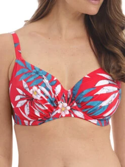 FANTASIE Santos Beach Gathered Full Cup Bikini Top - Pomegranate
