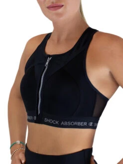 Shock Absorber InfinitY Power Zip Front Sports Bra - Black -FREYA Shop braforme shock absorber infinitY power U10058 BLK s